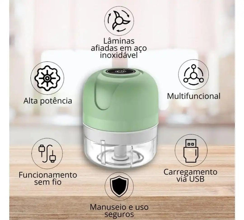 Mini Processador de Alimentos Elétrico - Triturador